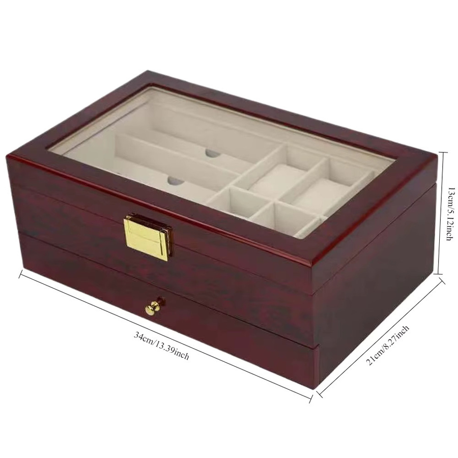 Uhrenaufbewahrungsbox mit Schublade, Glasvitrine, Unisex - Bild 2
