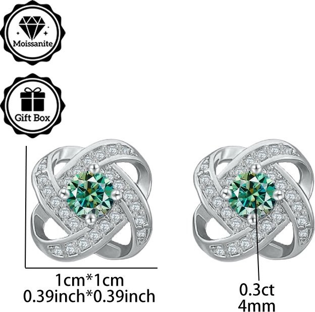 LAMVOICE Ohrstecker, 0,6 Karat Moissanit, Damen - Bild 1