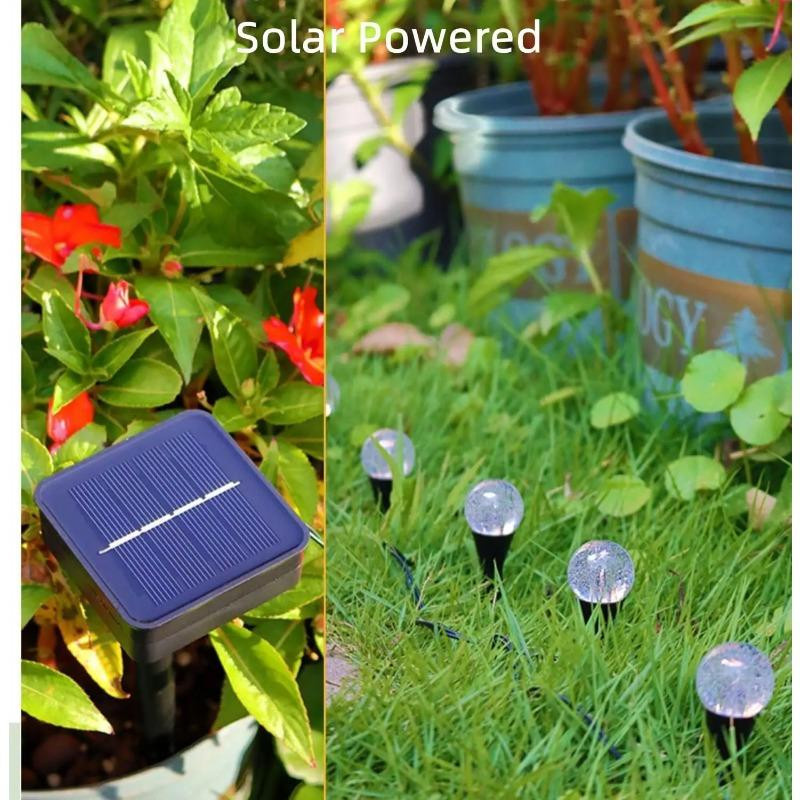 YWZT BEIMT Factory Solar Outdoor Bubbles Rasenlampe Set mit 20 LED in Warmweiß und Multicolour, IP65 Wasserdicht, Dekorative Solar-Pfahllichter für Garten und Hof - Bild 2