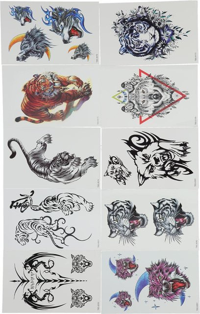 Koogeelife Temporäre Tattoo Aufkleber, 10 Stück, Weiß, Unisex - Bild 1