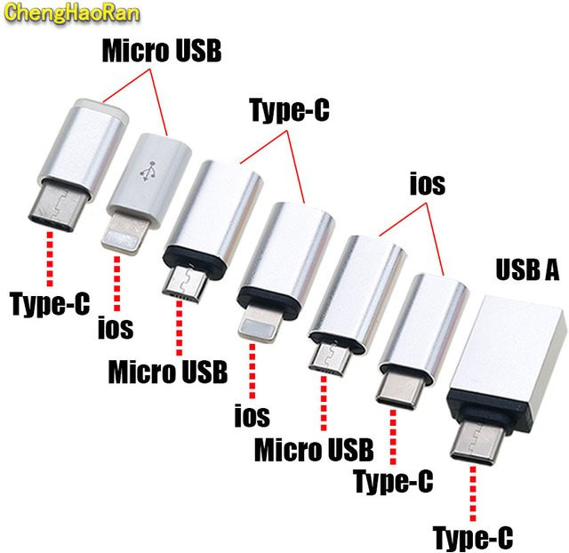 ChengHaoRan Micro-USB auf Typ-C Adapter in Silber für Android Smartphones und Tablets - Bild 1