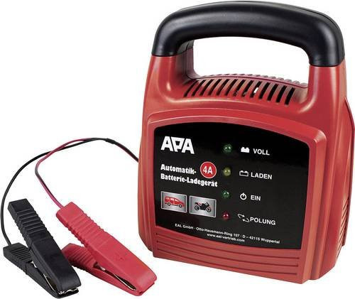 APA Automatik-Batterieladegerät 12V 4A in Rot und Schwarz - Bild 1