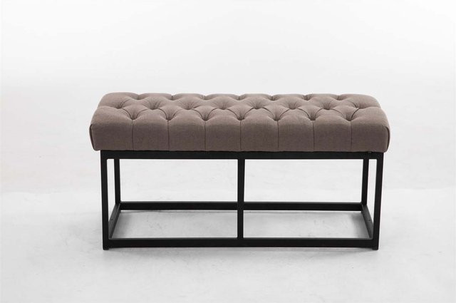 TPFLiving Sitzbank Amor in Taupe mit matt schwarzem Gestell aus Metall und Polyester - Bild 1