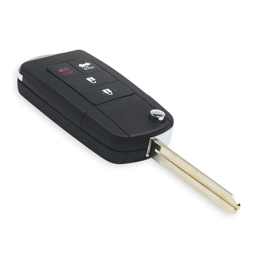 KEYYOU Auto Schlüssel Gehäuse mit 2/3/4 Tasten und TOY43 Klinge in Schwarz für Toyota Prius C, Corolla, Yaris und Avensis (2013 - 2018) - Bild 2