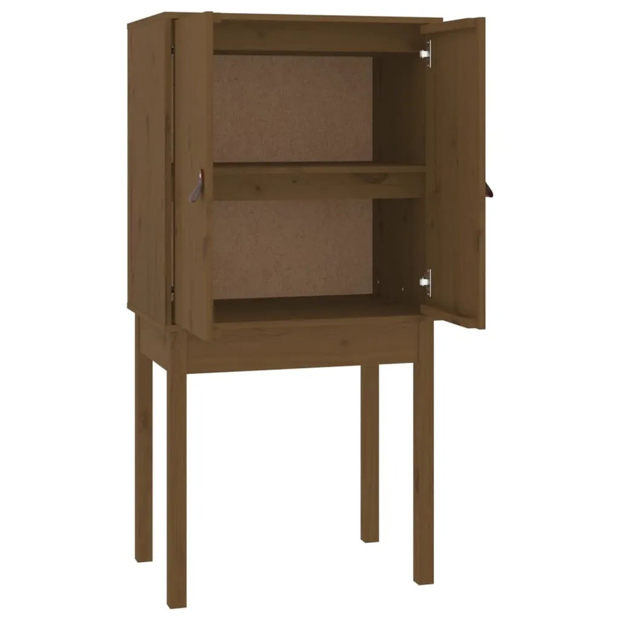 vidaXL Highboard aus massivem Kiefernholz in Honigbraun, rustikaler Schrank mit Türen und Regalböden, B/T/H: 60 x 40 x 120 cm - Bild 2