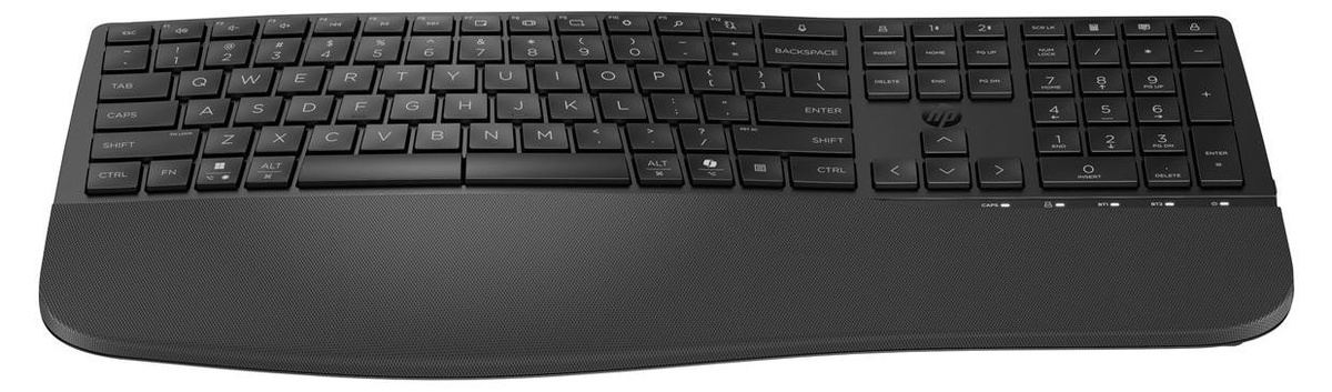 HP 680 Comfort Dual-Mode-Tastatur, kabellos mit RF Wireless und Bluetooth, Full-Size QWERTY, Plunger Key Switch, Schwarz - Bild 1