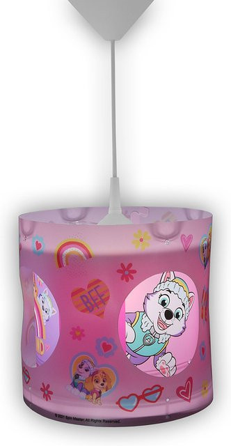 NIERMANN Paw Patrol Dreh-Pendelleuchte für Kinderzimmer in Rosa und Blau aus Kunststoff mit höhenverstellbarem Kabel und E27 Fassung - Bild 1