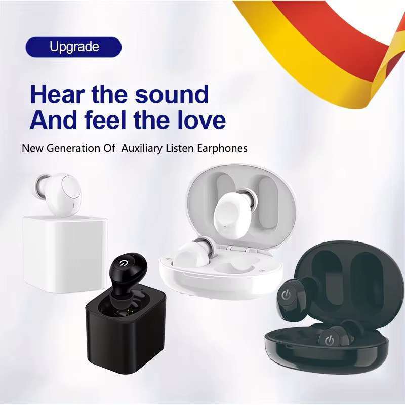 Elrcdnox Boost Sound Verstärker Audiphone Wiederaufladbare In-Ear-Hörkopfhörer mit Rauschunterdrückung in Schwarz oder Weiß - Bild 2