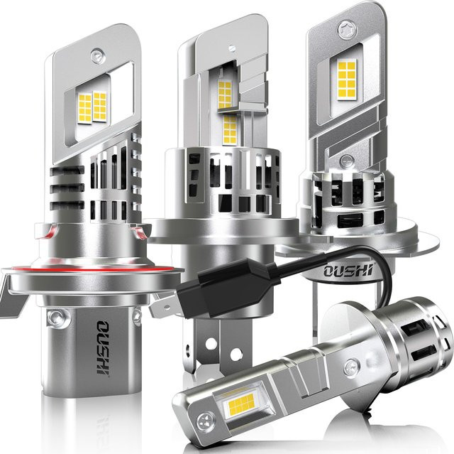 2er Set LED Scheinwerfer Lampen für Auto Fernlicht in Silber, kompatibel mit H1 H3 H4 H7 H8 H11 HB3 HB4 HB5 9005 9006 9007 9012 HIR2 12V - Bild 1