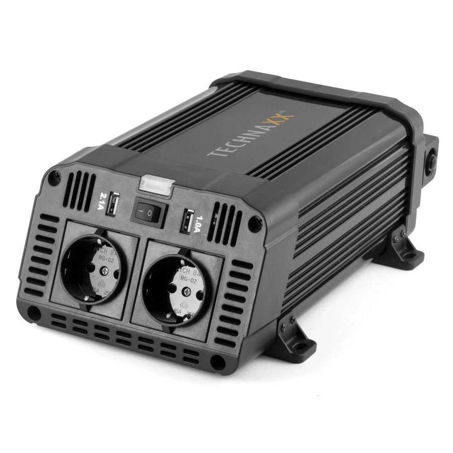 Technaxx Wechselrichter TE16 1200W Schwarz 12V DC zu 230V AC - Bild 2