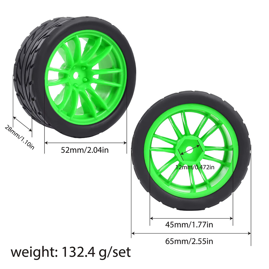 FACSNY Off Road Buggy Reifen, 4-teiliges Set, 12 mm Sechskanträder, 1:16 - Bild 3