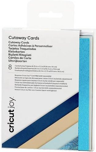 Cricut Joy Cutaway Cards Kartenset in Beige, Türkis, Dunkelblau und Hellblau, glänzend, 8er-Pack, Format A2 (Breite: 10,8 cm x Höhe: 14 cm) - Bild 1