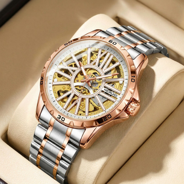 MEIRUIQI Armbanduhr, mechanisch, Gold, Legierung, Herren - Bild 1