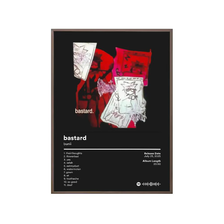 Bunii Musikalbum-Poster als moderne Wanddekoration aus Papier, wasserfestes HD-Kunstposter für dein Zuhause oder die Bar - Bild 3