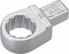Hazet Einsteck-Ringschlüssel 6630C-16 mit 9 x 12 mm Einsteck-Vierkant und 16 mm Außen-Doppel-Sechskant-Tractionsprofil in Silber - Bild 1