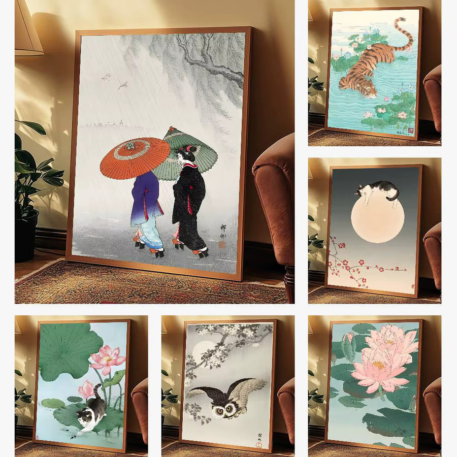 Ohara Koson Ukiyo-e Wandkunst-Poster selbstklebend wasserfest zur Wanddekoration - Bild 2
