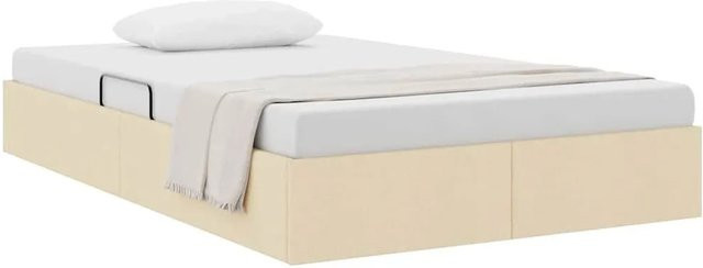 vidaXL Aufbewahrungsbett mit Kopfteil in Creme und Beige aus Stoff und Metall, B/T/H: 120 x 200 x 78 cm - Bild 1