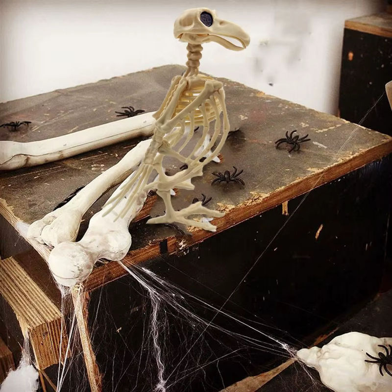 Halloween Rabe Skelett Dekoration aus Kunststoff in Tiefer Saphir Farbe - Bild 2