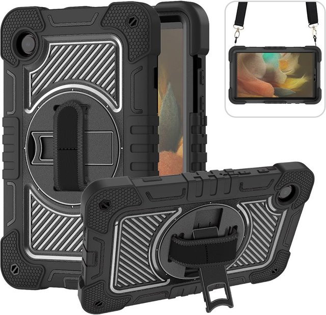Samsung Tablet Hülle Armor für Galaxy Tab S9 S9Plus S8 S7 S6lite A9 Plus A8 A7 A7Lite in Schwarz - Bild 1