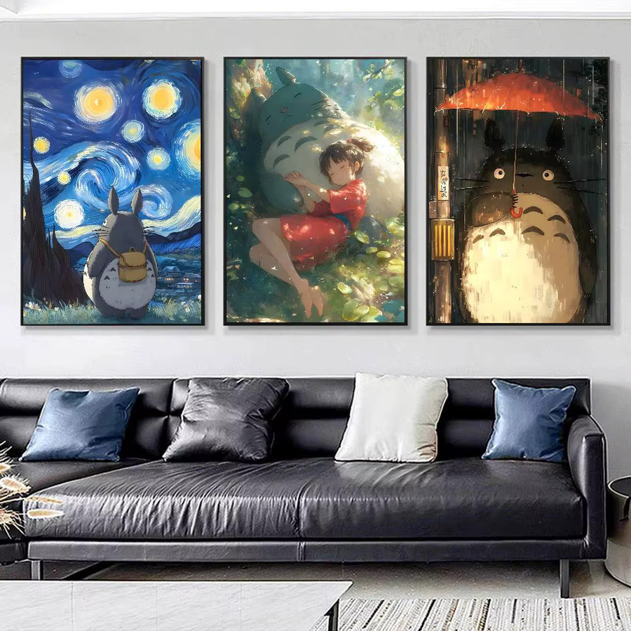 Anime T-Totoro Poster Vintage Wandkunst Dekoration aus Papier in Mehrfarben - Bild 2