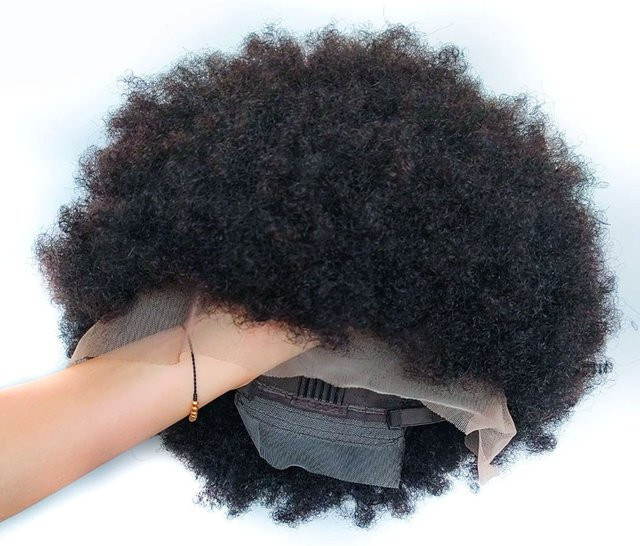 ALIBALLAD Afro 13x4 Lace-Front-Perücke aus Echthaar, Kinky-Curly, Damen - Bild 1