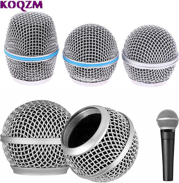 Shure Mikrofon Ersatzkopf aus Stahl in Silber passend für SM58, Beta 57A, 58A, 87A, 845S und 945 - Bild 1