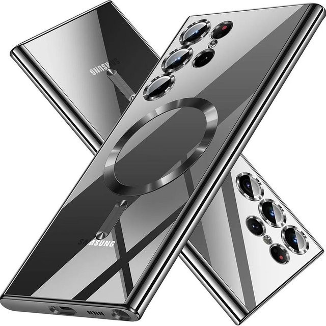Magnetische Silikonhülle für Samsung Galaxy S26 S25 S24 S23 S22 S21 Ultra Plus FE in Transparent - Bild 1