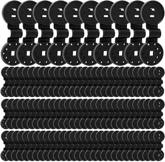 Schattenstoff-Clips mit Ösen für Sonnenschutznetze und Gitterabdeckungen in Schwarz - Bild 1