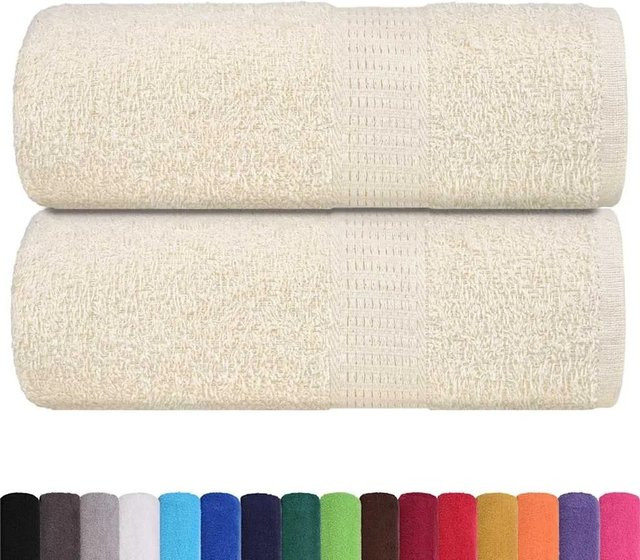 vidaXL Gästetücher 2er-Set aus 100% Baumwolle in Beige, B/H: 30 x 50 cm, 360 g/m² - Bild 1