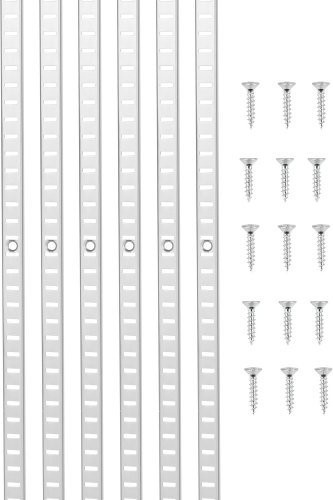VEVOR Regal-Pilaster Set aus Stahl in Silber, 8er Pack, verstellbare Regalträger mit 32 Schrauben für Wandregalsysteme und Schrankorganisation, Länge: 92,3 cm - Bild 1