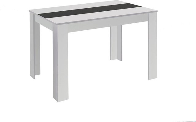byLIVING Esstisch NORI modern in Weiß/Schwarz mit wendbarer Einlegeplatte, B/T/H: 140 x 80 x 75 cm - Bild 1