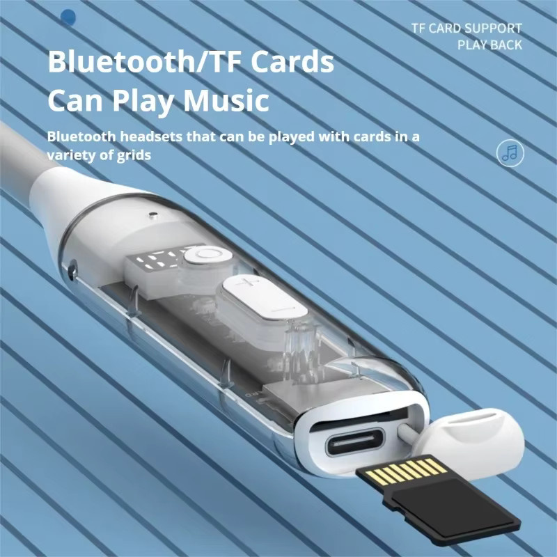 EARDECO Drahtlose Bluetooth-Kopfhörer in Weiß mit 100 Stunden Wiedergabezeit, Stereo-Sportkopfhörer mit Bass und Mikrofon sowie TF-Kartensupport - Bild 3