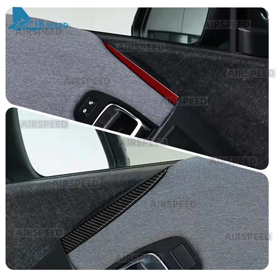 AIRSPEED Carbon-Dekor-Trim-Panel für BMW i3 (2013-2022), Türlautsprecher-Abdeckungen aus Soft-Carbon-Faser, Schwarz, 2 Stück - Bild 4