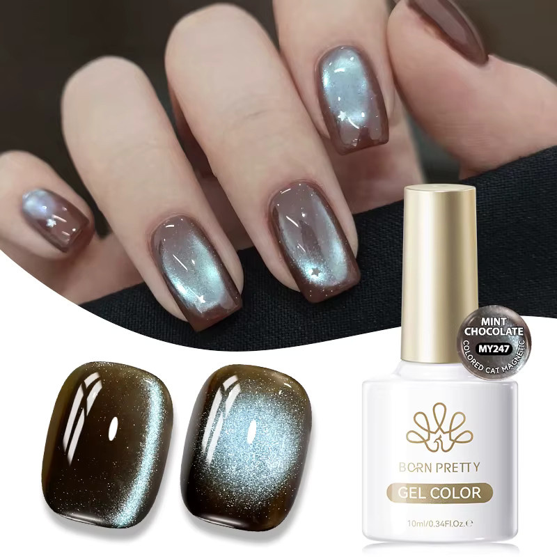 BORN PRETTY Mint Chocolate Gel-Nagellack, 10 ml, Schimmernd - Bild 2
