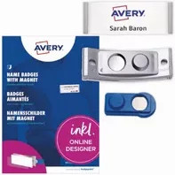 Avery Zweckform Namensschild polar classic in Weiß, B: 70 mm, H: 30 mm, 5 Stück pro Packung - Bild 1
