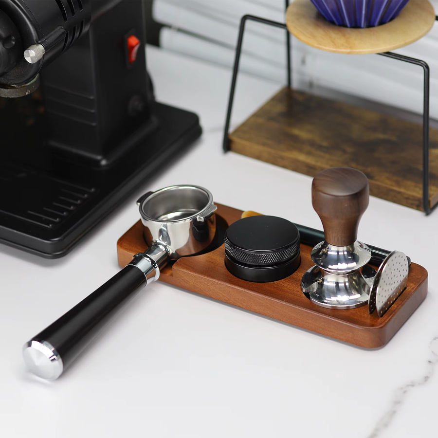EDLEXKAFFEE Siebträger Organizer aus Kiefernholz für Tamper und Zubehör, Farbe: Braun/Beige - Bild 3