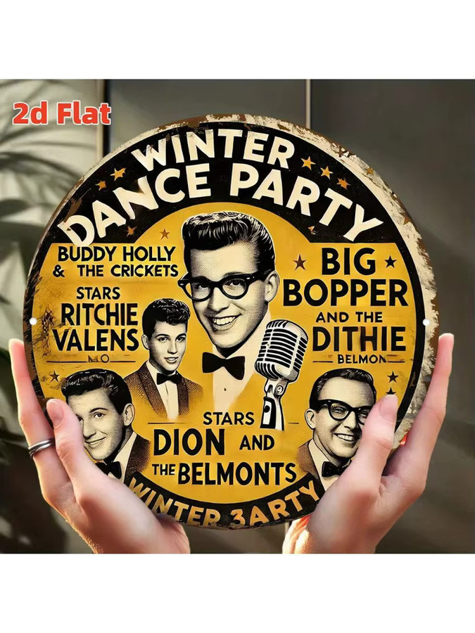 CIFbuy Vintage Dance Party Metallschild aus Aluminium in Multicolour für Wanddekoration - Bild 6