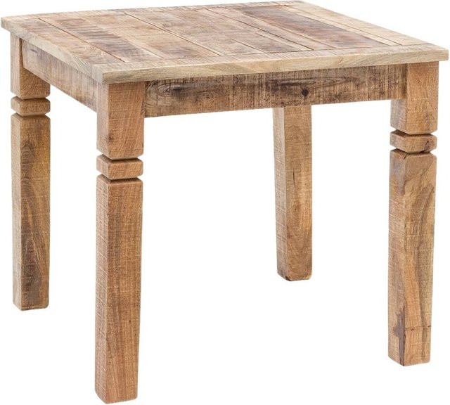 Wohnling Esstisch aus Mango Massivholz in Braun und Beige im Landhaus-Stil, B/T/H: 80 x 80 x 76 cm - Bild 2