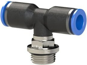 Riegler T-Steckverschraubung Blaue Serie, drehbar, G 1/2, Durchmesser: 14 mm, blau - Bild 1
