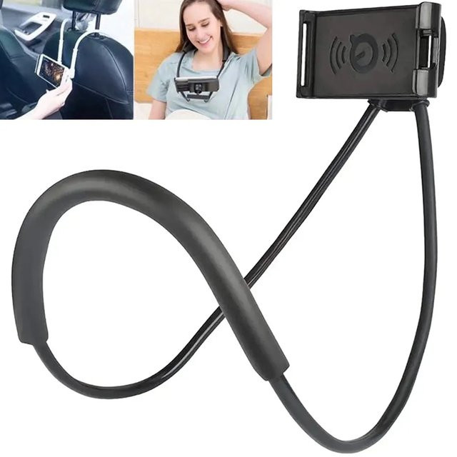 Flexibler Lazy Neck Handyhalter und Tablet-Ständer in Schwarz für iPhone, Huawei und Xiaomi - Bild 1