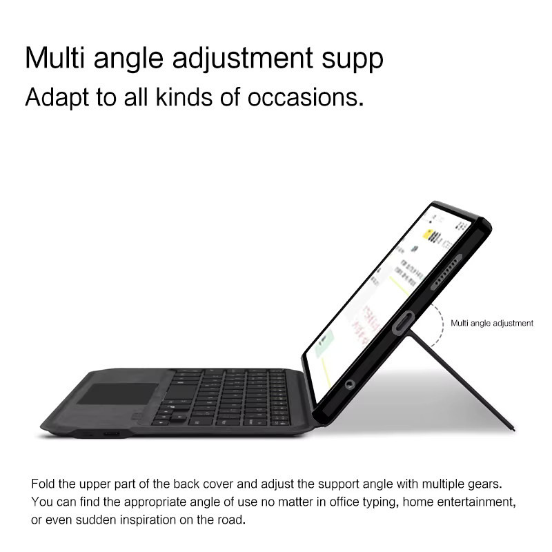 AJIUYU Magic Hintergrundbeleuchtung Tastatur für Samsung Galaxy Tab A9 8,7 Zoll SM-X110 SM-X115 Case in Schwarz mit AZERTY Layout - Bild 4