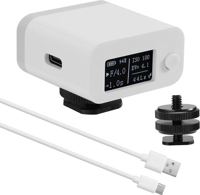 Kkmoon M08 Lichtmesser Kamera Photometer Set für Fotografie mit Heiß- und Kaltschuhbefestigung in Weiß - Bild 1