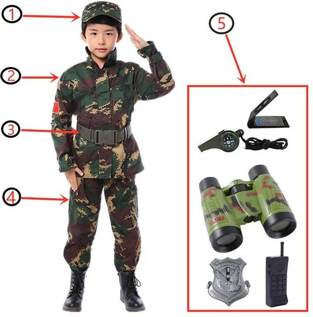 Camouflage Kostüm Armee Soldat Verkleidungskostüm, ab 3 Jahre - Bild 1