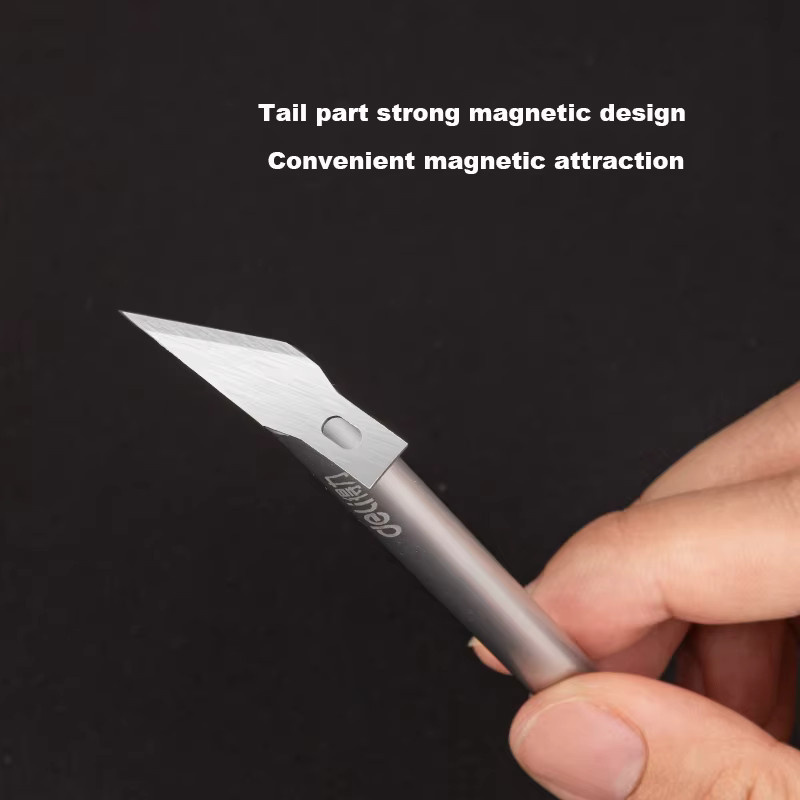 Deli Schnitzmesser-Set aus Aluminiumlegierung in Silber mit Scalpel #11 für Präzisions-Schneide- und Gravierarbeiten sowie DIY-Reparaturen - Bild 3