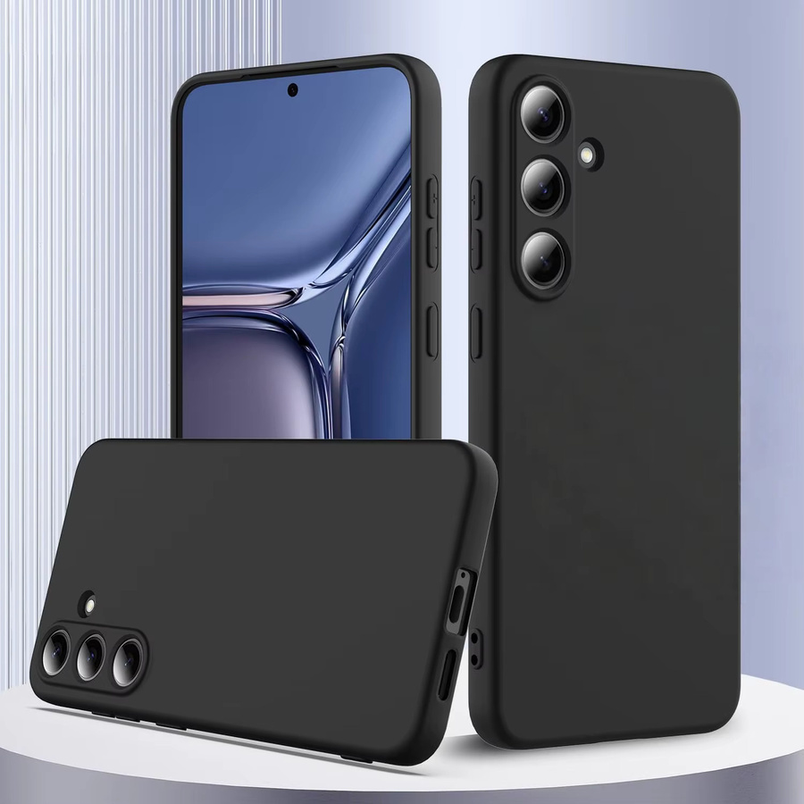 Stoßfeste Flüssigsilikon-Handyhülle für Samsung Galaxy S25, S25+, S25FE und S24FE in Schwarz - Bild 2
