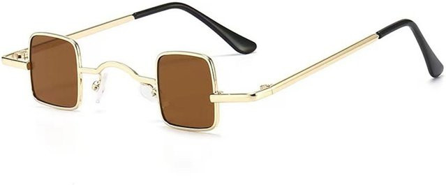 CCSweiyi Sonnenbrille, quadratisch, Vollrand, Unisex, Gold-Tea beige - Bild 1