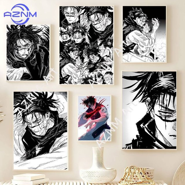 KAYOU Choso Jujutsu Kaisen Anime-Poster in Retro-Optik, mehrfarbiges Wandbild aus Papier - Bild 1