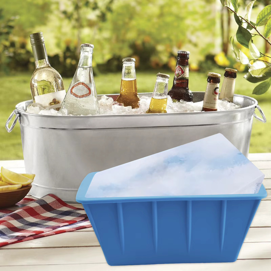 Extra große Silikon Eisform für Eisblöcke in Blau, B/T/H: 25,4 x 12,7 cm - Bild 4