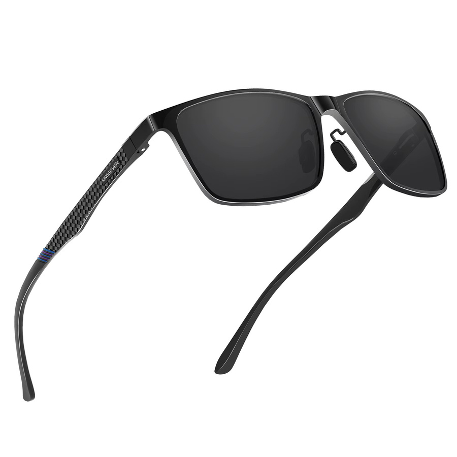 KINGESEVEN Sonnenbrille Rechteckig, Vollrand, Schwarz, Herren, polarisiert - Bild 6