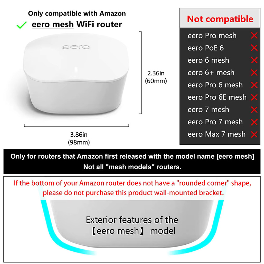 Wandhalterung für Eero Mesh Router in Weiß mit Kabelaufbewahrungsfunktion zur platzsparenden Montage - Bild 3